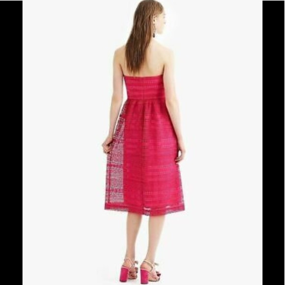 J.Crew Strapless Pink Dress In Mixed Lace - Picture 3 of 13